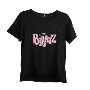 BRATZ Black Graphic T-Shirt Medium Y2k Crewneck Pink Cute